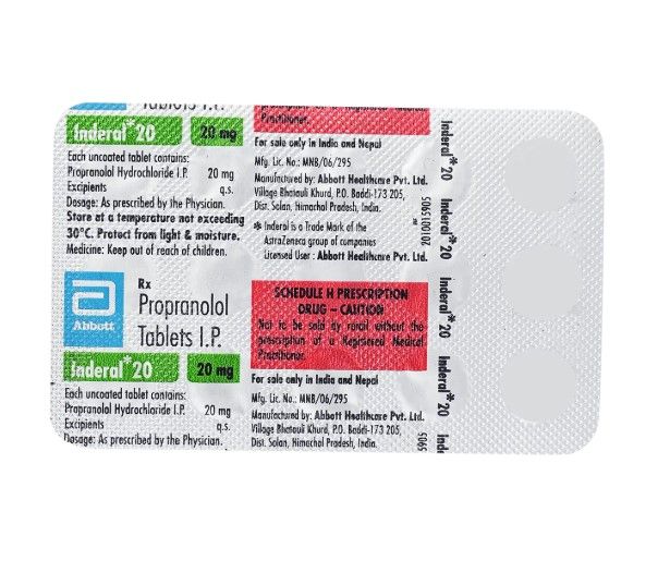 Inderal 20 Tablets