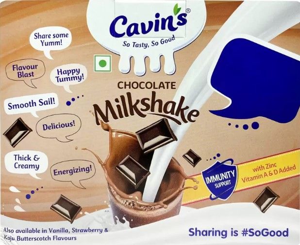 Cavin'S Chocolate Milkshake Enriched With Zinc Vitamin A & D For Immunity Support