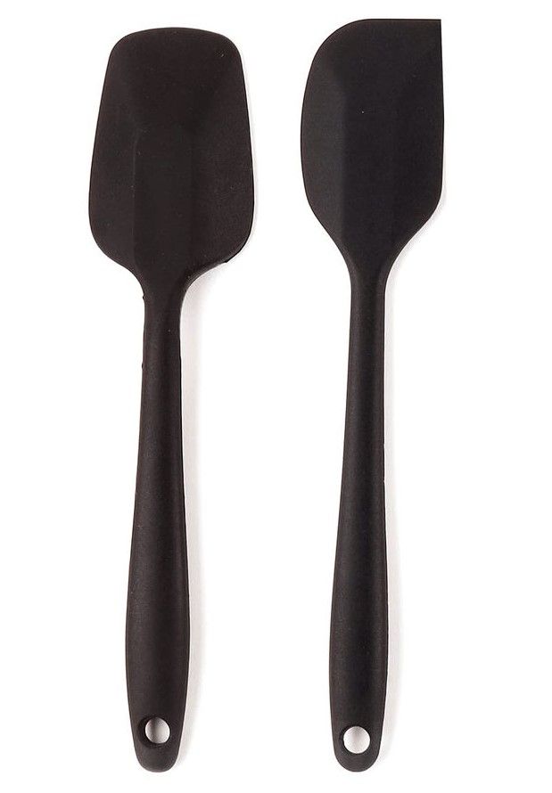 Frenchware Non-Stick Premium Silicone Spatula (Large Spatula & Spoon, Black) for Cooking & Baking