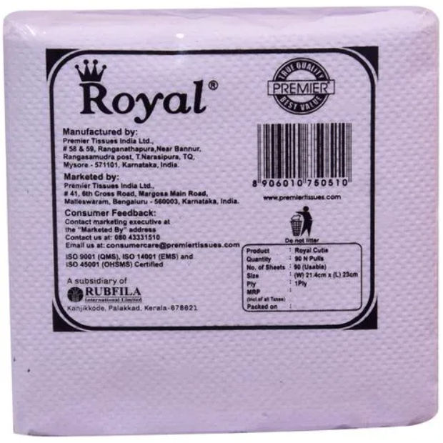 Royal Tissue Paper Cutie Napkin 90 Pulls - Pack of 3