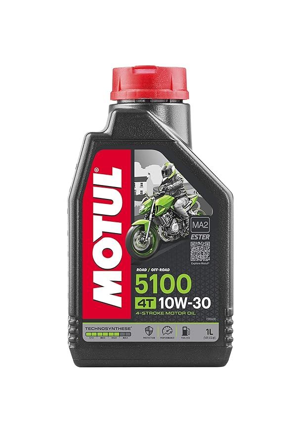 Motul 5100 4T Hybrid 10W-30 API SM Technosynthese Semi Synthetic Engine Oil for Bikes | 1L