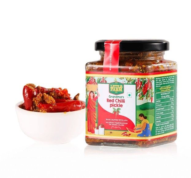 The Little Farm Red Chilli Pickle Achaar | No Preservatives
