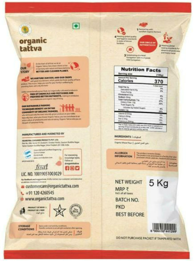 Organic Tattva Wheat Flour | Chakki Atta