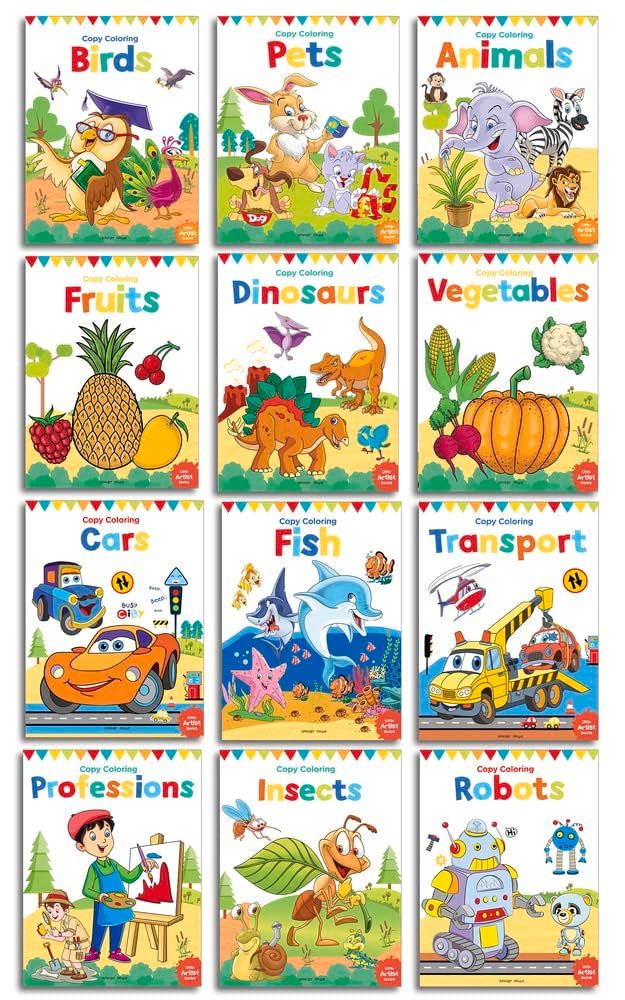 Colouring Books Boxset- Pack of 12 Copy Colour Books for Children