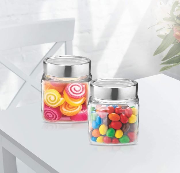 Treo By Milton Cube Storage Glass Jar Set (180 Ml Each) 6Pc