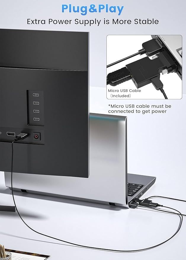 Sounce VGA to HDMI Converter with Audio,(PC VGA Source Output to TV/Monitor with HDMI Connector), Active Male VGA in Female HDMI 1080p Video Dongle adaptador for Computer,Laptop,Projector