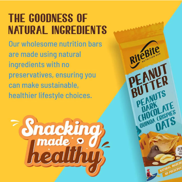 RiteBite Peanut Butter 4g Protein Energy Bar 40 g Combo