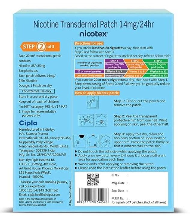 Nicotex 14Mg Transdermal Patch
