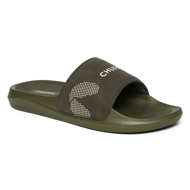 Chupps Edge Olive and Green Men's Casual Slider - UK 10