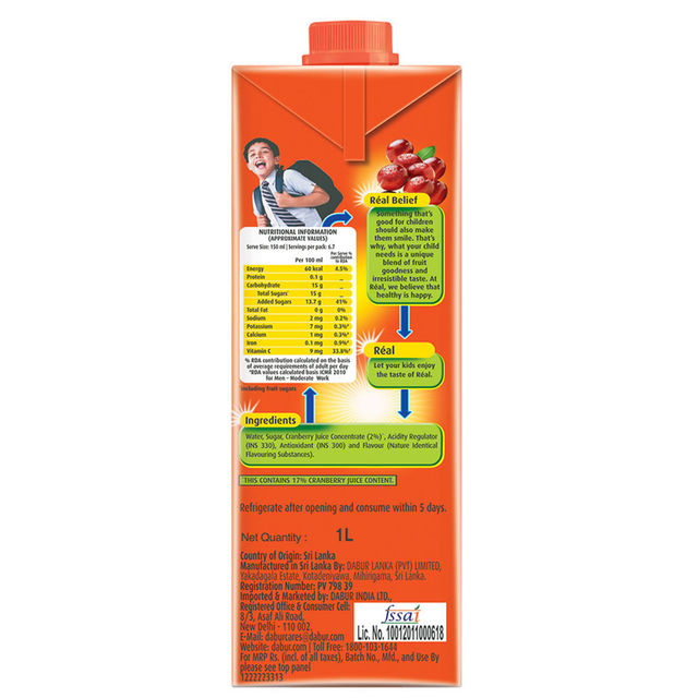Dabur Real Cranberry Fruit Juice
