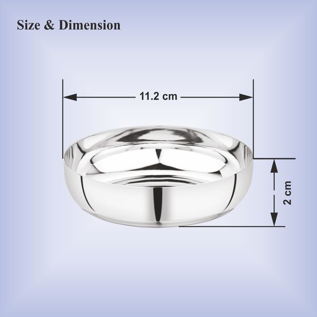 Steelera Stainless Steel Heavy Gauge Apple Halwa Plates 12.5 Cm Dia / Set of 6pc | Food Safe