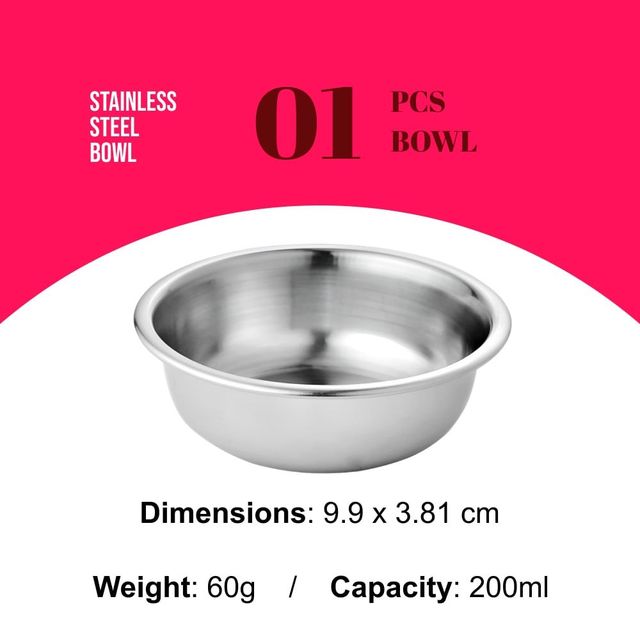 Vinayak Allure Mini Stainless Steel Bowl (200 Ml, Silver)