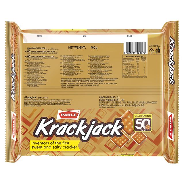 Parle Krackjack Sweet & Salty Crackers 352.8 g Combo