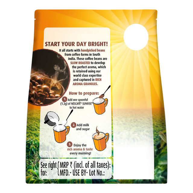 Nescafe Sunrise New Strong Taste, Coffee-Chicory Mix, Stabilo Classic Medium Roast Instant Coffee