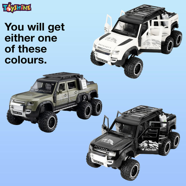 Toyshine 1:28 Die Cast D-Rover Vehicle with Music, Lights & Pull Back for Kids 3+ (Black)
