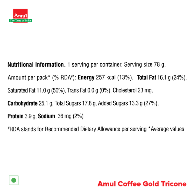 Amul Coffee Tricone Gold Ice Cream Cone