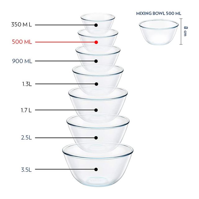 Borosil 500 ml Serving & Mixing Bowl with Lid, Borosilicate Glass Multipurpose Bowl