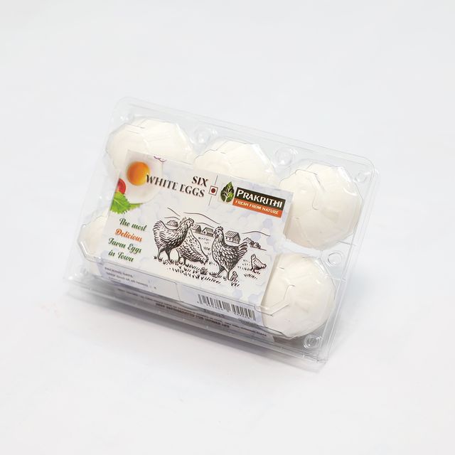 Prakrithi White Egg(Pack Of 6)
