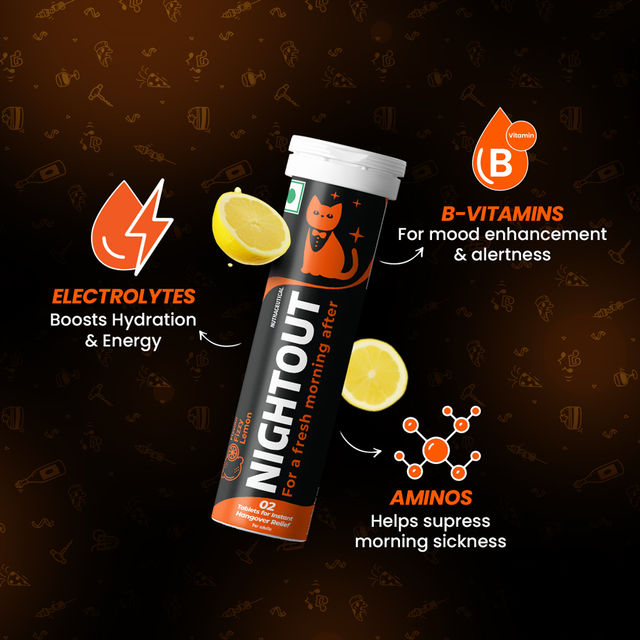 Fast&Up Nightout Instant Hangover Relief Drink |Fizzy Lemon Flavour