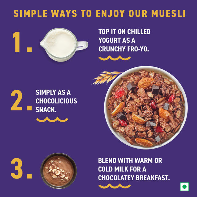 Bagrrys Crunchy Dark Chocolate Muesli with Almond Quinoa & Cranberries Pouch