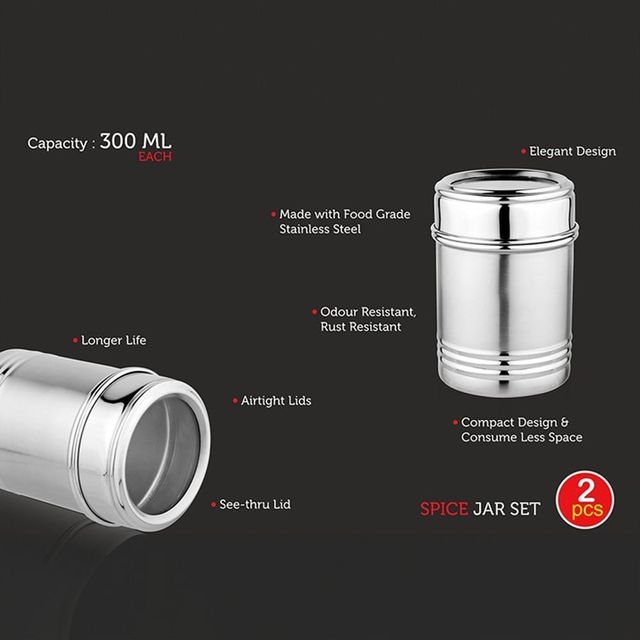 Vinayak Stainless Steel Stainless Steel Jar Set (2 Units)