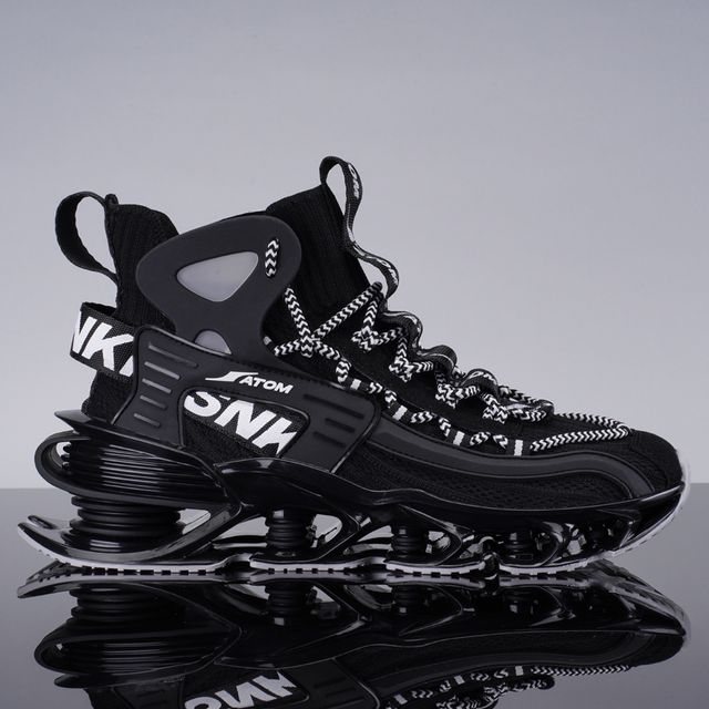 Atom Men's Alpha Predator Black Sneakers - UK 6