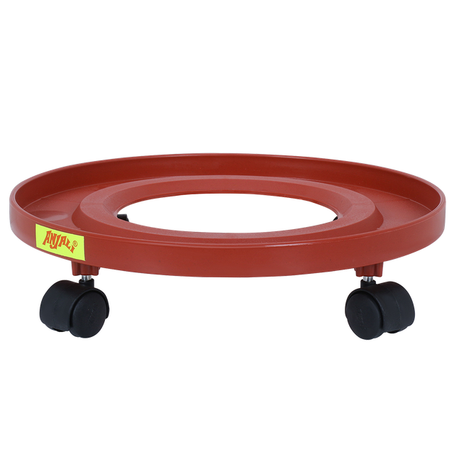 Anjali Super Durable Plastic Gas Cylinder Stand Stand Trolley | Hard Plastic | Red
