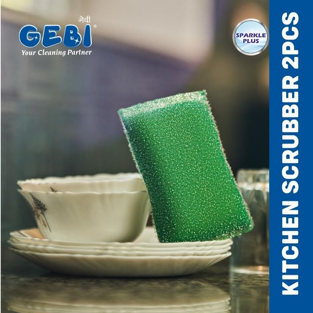 Gebi Sparkle Plus Shiny Kitchen Scrubber - 2Pc Pack