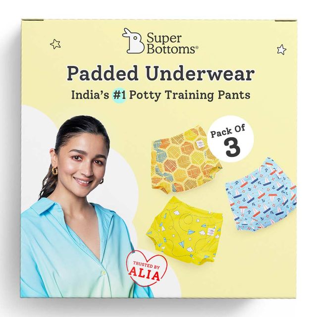 Super Bottoms Padded Underwear Potty Training For Kids | Multicolour | 1 - 2 years