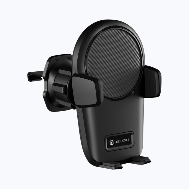 Portronics Clamp Z, Universal Mobile Holder - Black