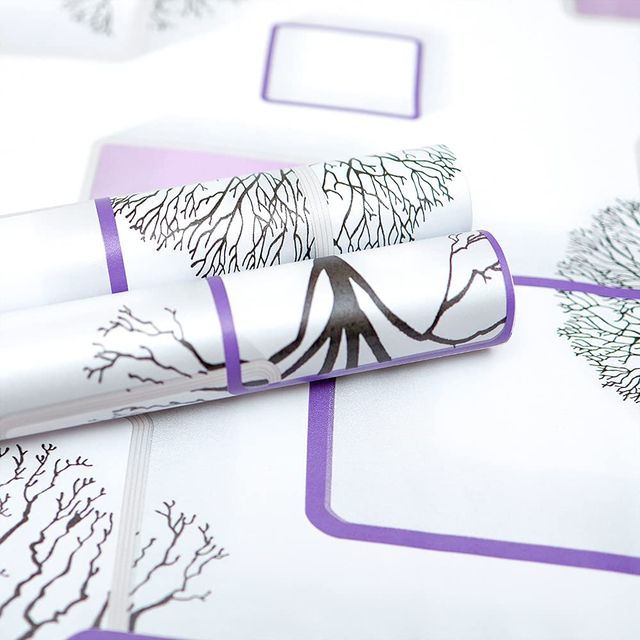 Wollzo Happy Winter(Violet-New) Self Adhesive Wallpaper(Multicolour, 45 X 500 Cm)