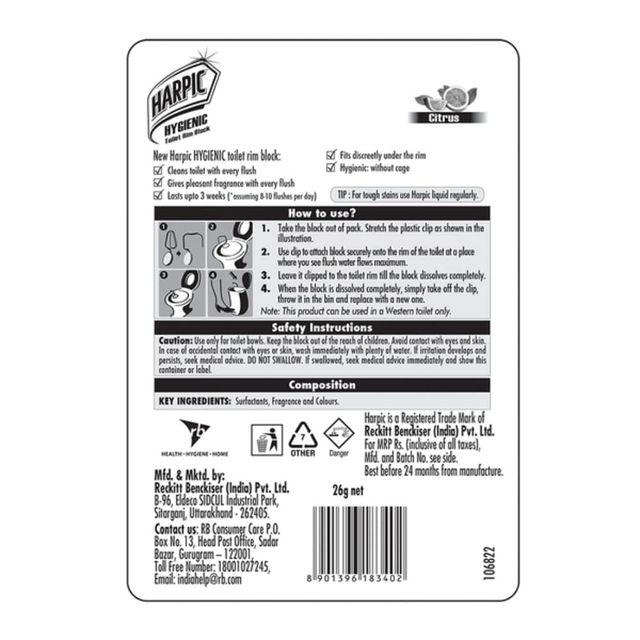 Harpic Toilet Rim Cleaner Blocks - Citrus 26 g Combo