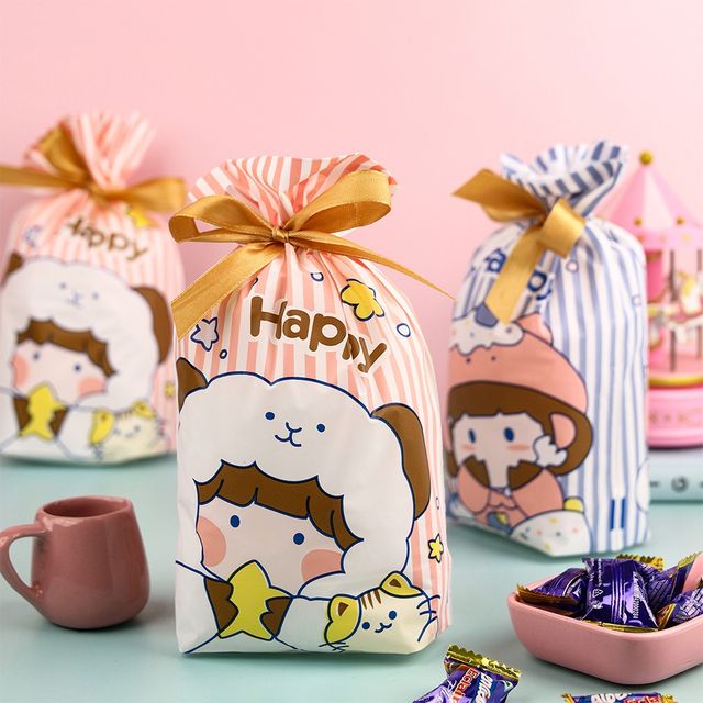 Birch & Co. Large Goody Gift Bags - Stripes | Pack of 25
