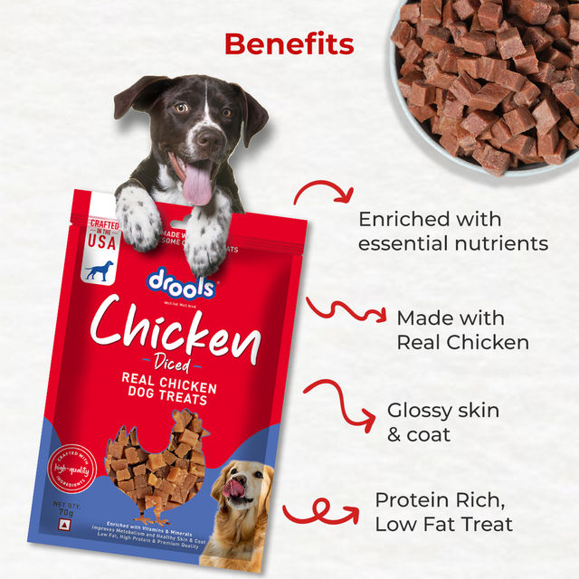 Drools Chicken Diced Dog Treats | Best For Training & Bonding | For Puppy & Adult