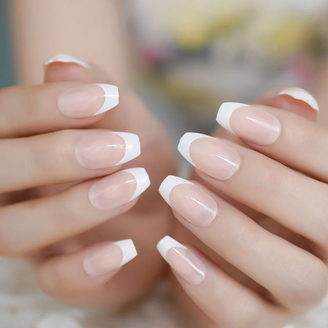 Gush Beauty Nailed It | Reusable Luxury Press On Nails | Medium Coffin | Heavenly | Nude & Grey