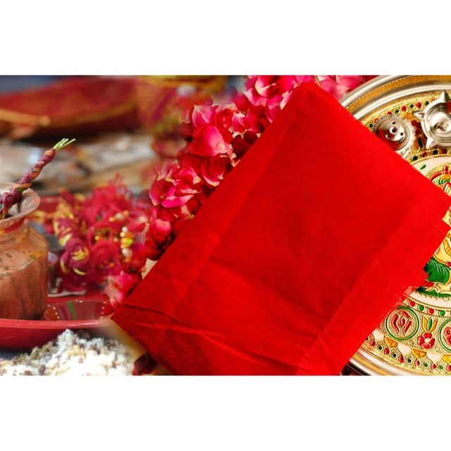 Divine Vibes Pooja Cloth 1.25 Meter - Red