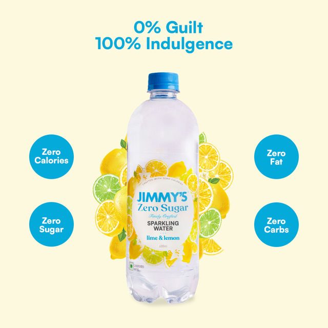 Jimmy's Zero Sugar Lime & Lemon Sparkling Water 600 ml X 3 Combo