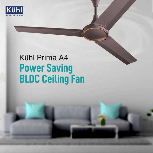 Kuhl Prima A4 1200 Mm Bldc 65% Power Saving Bldc Ceiling Fan With Remote Espresso