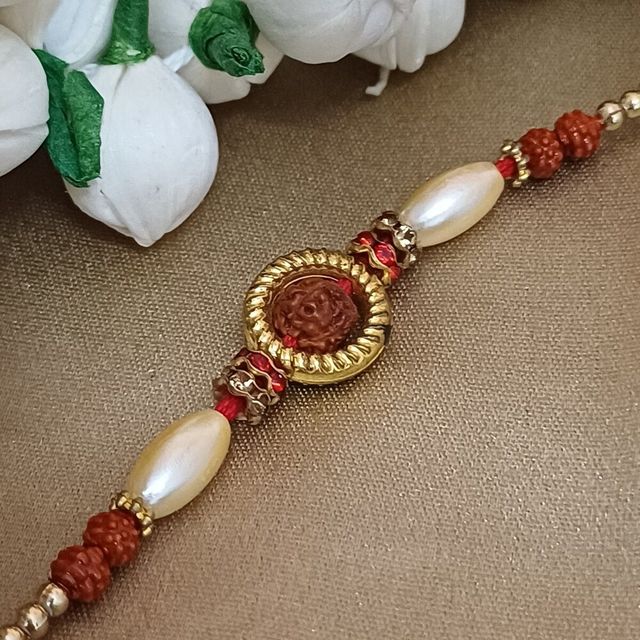 Gullak Rudraksh Circle Rakhi - Traditional and Beautiful