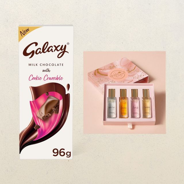 Galaxy Cookie Crumble Milk Chocolate(96gms) & Body Cupid Luxury Perfume Gift Set For Her Long Lasting Fragrances - Pack Of 4(80ml) Combo