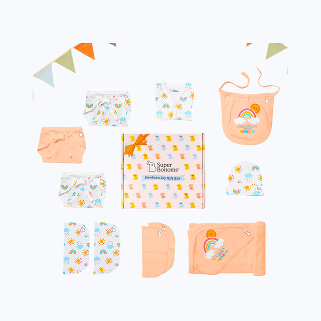 Super Bottoms Newborn Baby Gift Set Care For Kids | Multicolour | 0 - 3 months