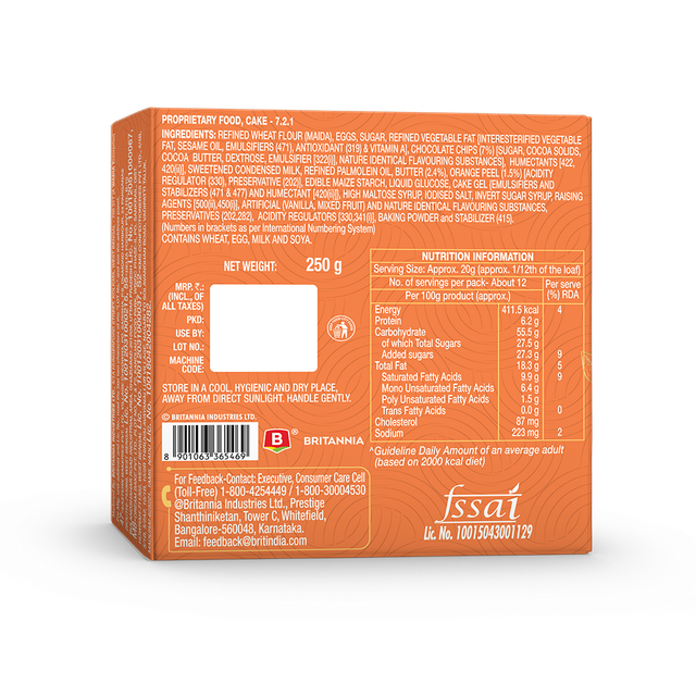 Britannia Choco Chip Orange Cake