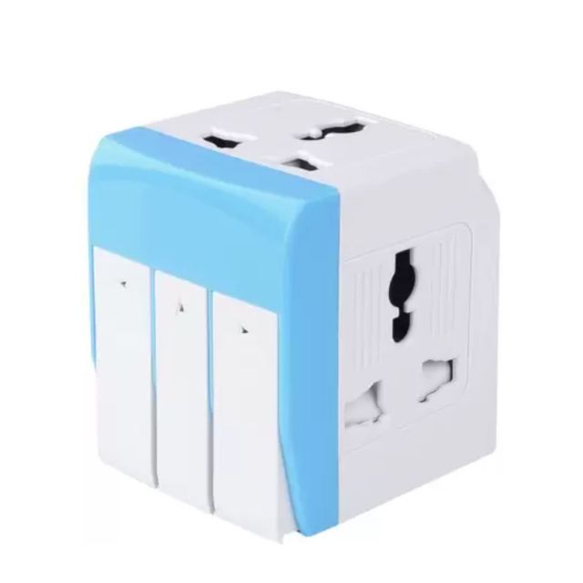 Hashwow 3-Way Universal Travel Adapter With Switch & Shutter Led Indicator