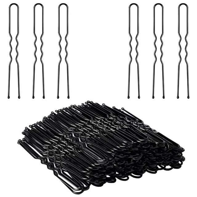 Bronson Professional U Shaped Hair Pins Small With Storage Box Thick Black Ball Tip Metal 100 Pcs