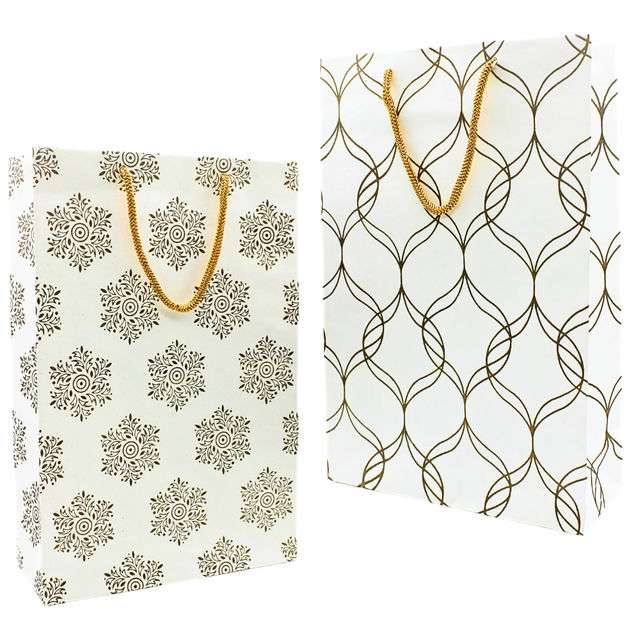 Se7En Printed Paper Bag | Size- 8 X 12 X 3 Inch (Colour May Vary)