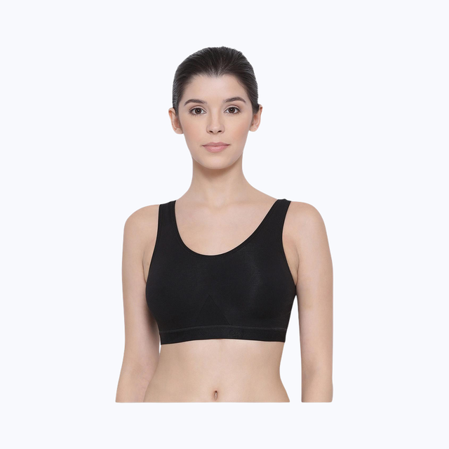 Lyra Women's Sports Bra Non-Padded | Black - 32B