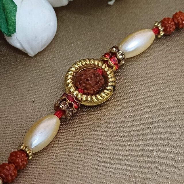 Gullak Rudraksh Circle Rakhi - Traditional and Beautiful