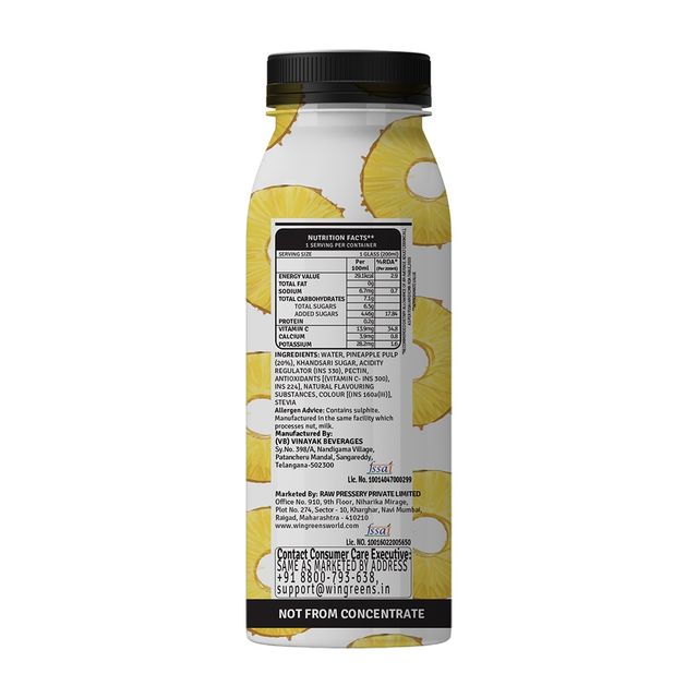 Raw Pressery Refreshers Pineapple Fruit Juice