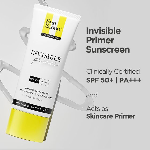 Sunscoop Invisible Gel Face Sunscreen SPF 50 PA+++ Broad Spectrum (Uva &Uvb) & Primer Like Finish