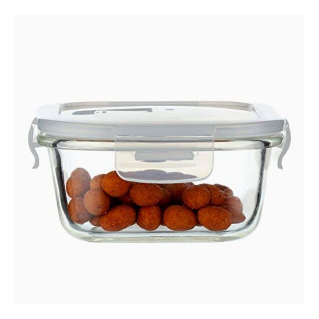 Femora Borosilicate Glass Microwave Safe Square Food Storage Container With Air Vent Lid 500Ml